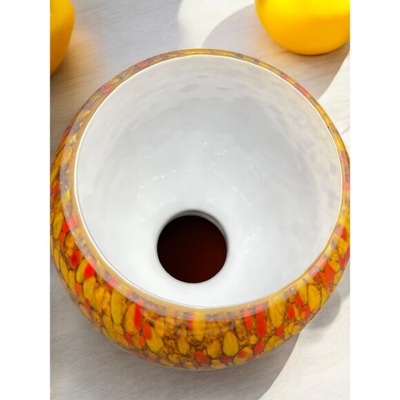 Vintage Replacement Pendant Hand Blown Light Shade Globe Amber, Red, Brown 2" Fi - Picture 3 of 5